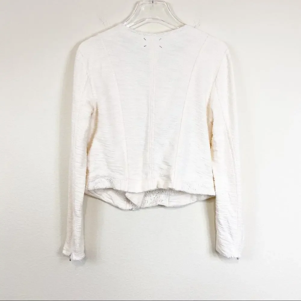 Lou & Grey | Hint Of Lace Moto Jacket Sz M